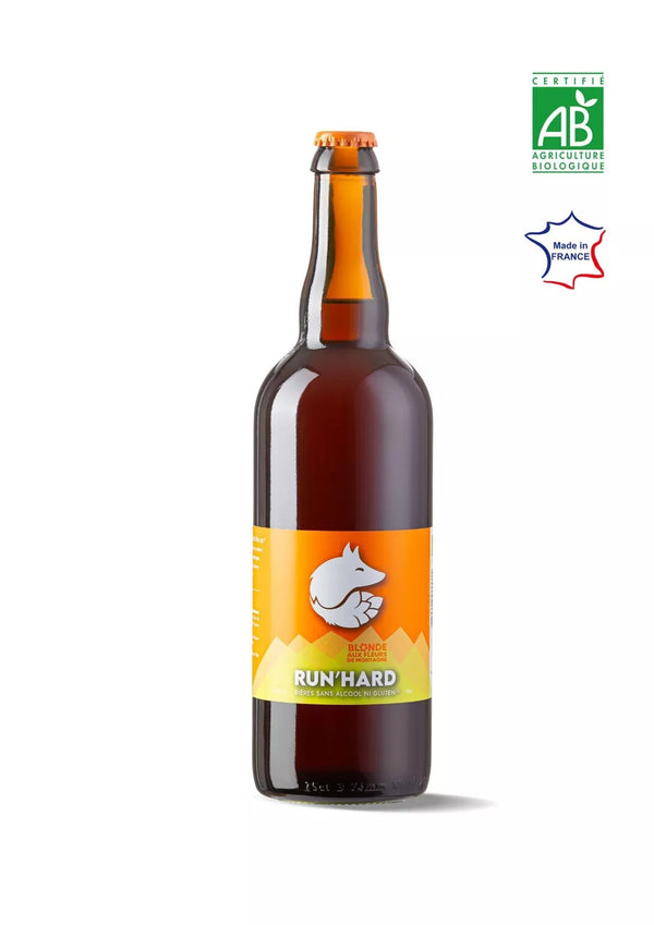 BLONDE bier zonder alcohol of gluten 75cl - RUN'HARD