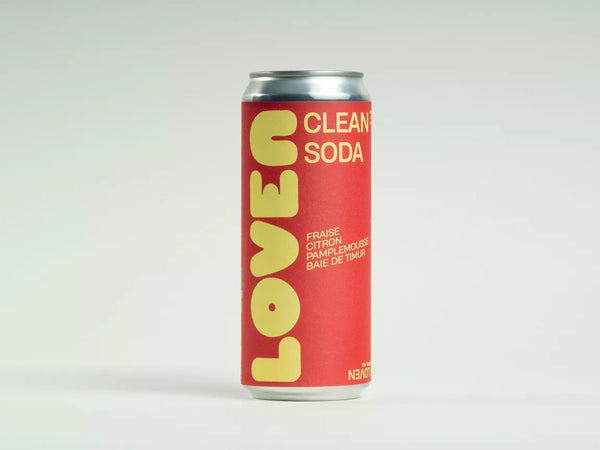LOVEN CLEAN SODA Aardbei, Citroen, Grapefruit & Timur Bes