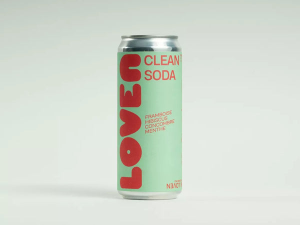 LOVEN CLEAN SODA Framboos, Hibiscus, Komkommer, Munt