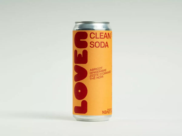 LOVEN CLEAN SODA Abrikoos, Gember, Zwarte Thee & Sinaasappelschil