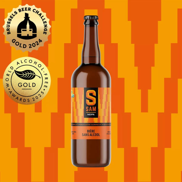 SAM NEIPA bier zonder alcohol 0,5% - 75 cl fles