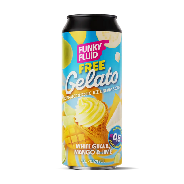 Funky Fluid Free Gelato White Guava, Mango & Lime bier zonder alcohol 0,5%